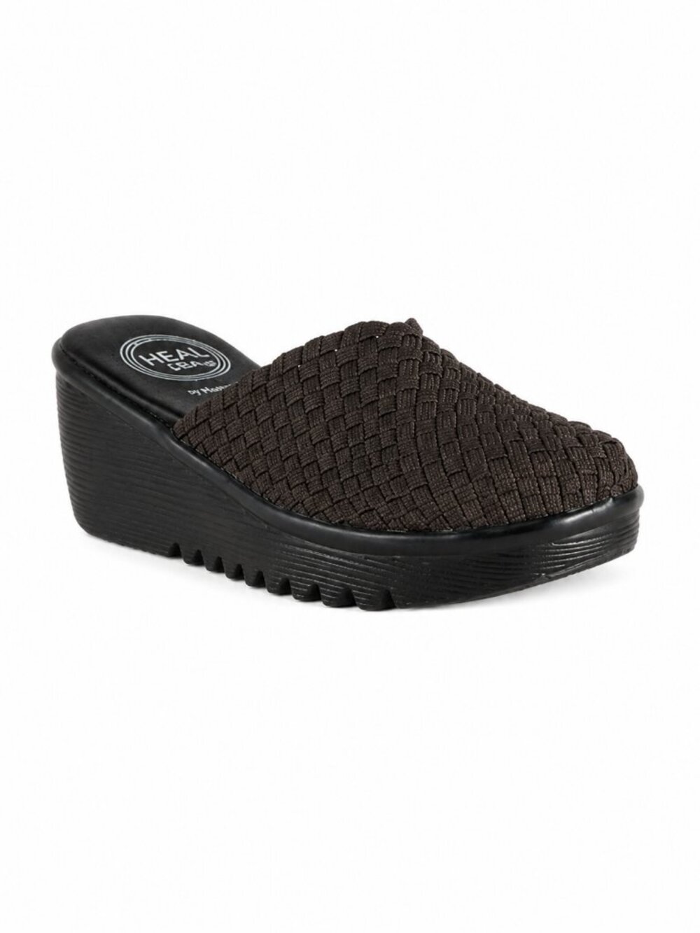 Heal USA Brown Angel Round-Toe Slip-On Wedge Mules - Size 9